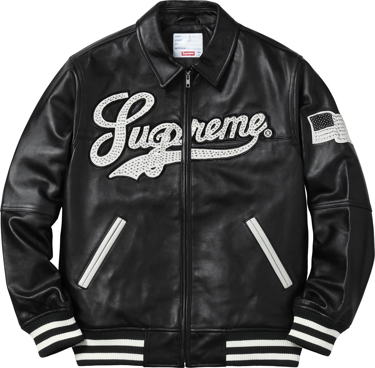 Uptown Studded Leather Varsity Jacket view 6